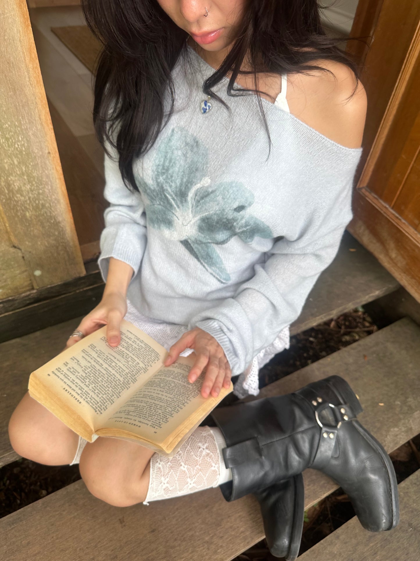 Lily Flower Knitted Sweater