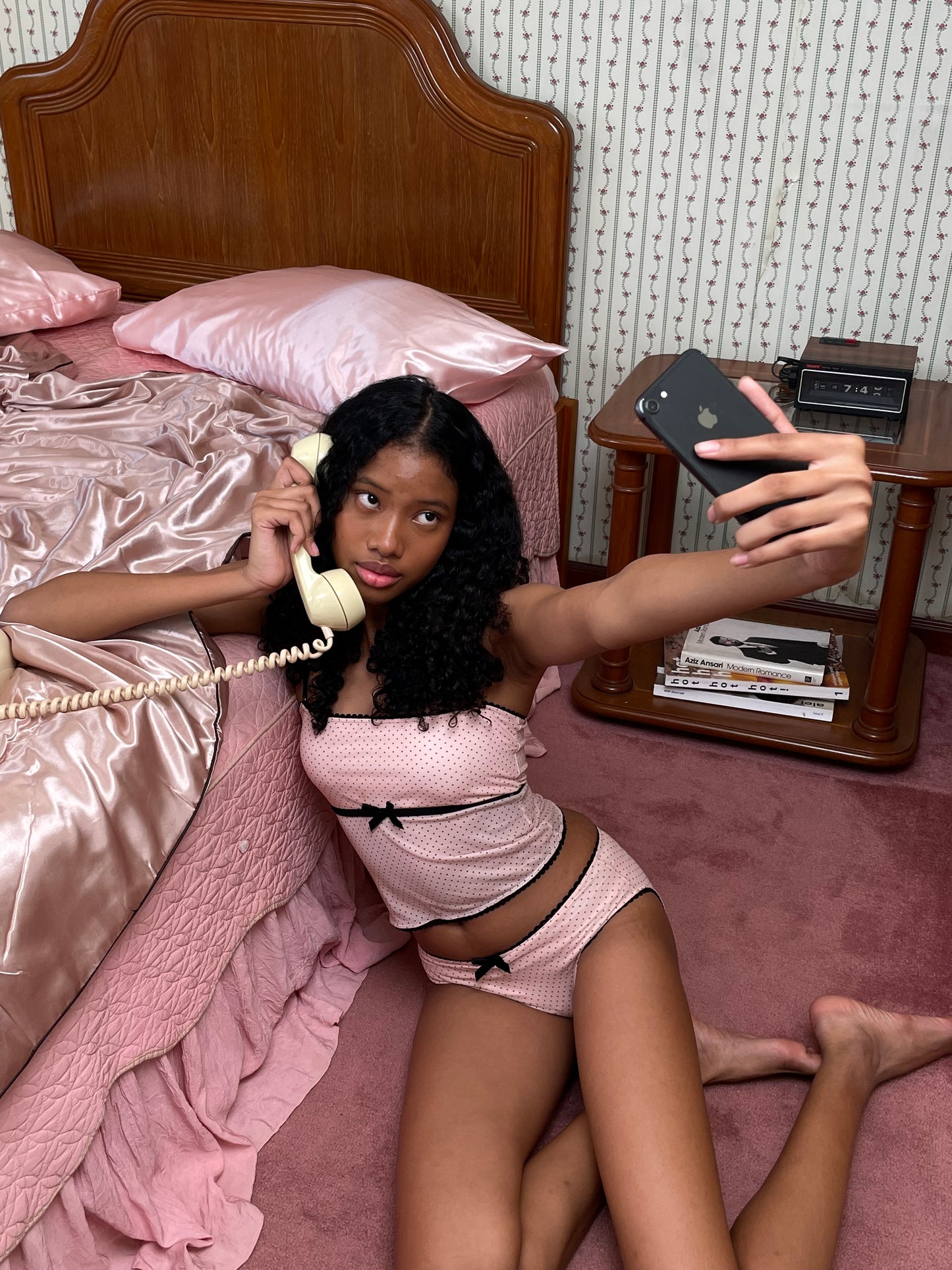 Betty two-piece swimsuit (pink dot)