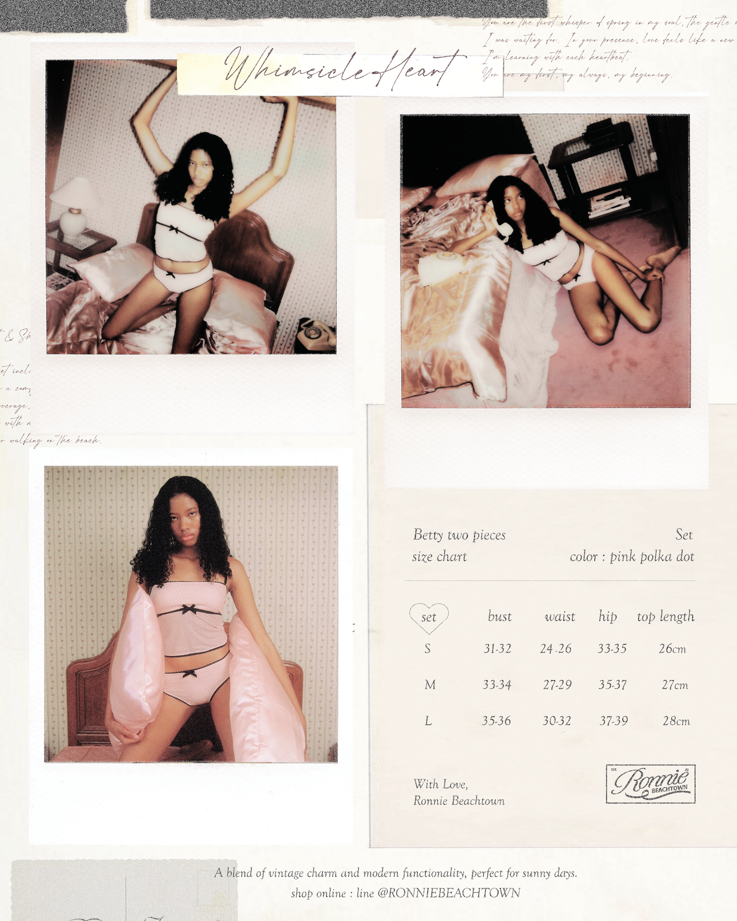 Betty two-piece swimsuit (pink dot)