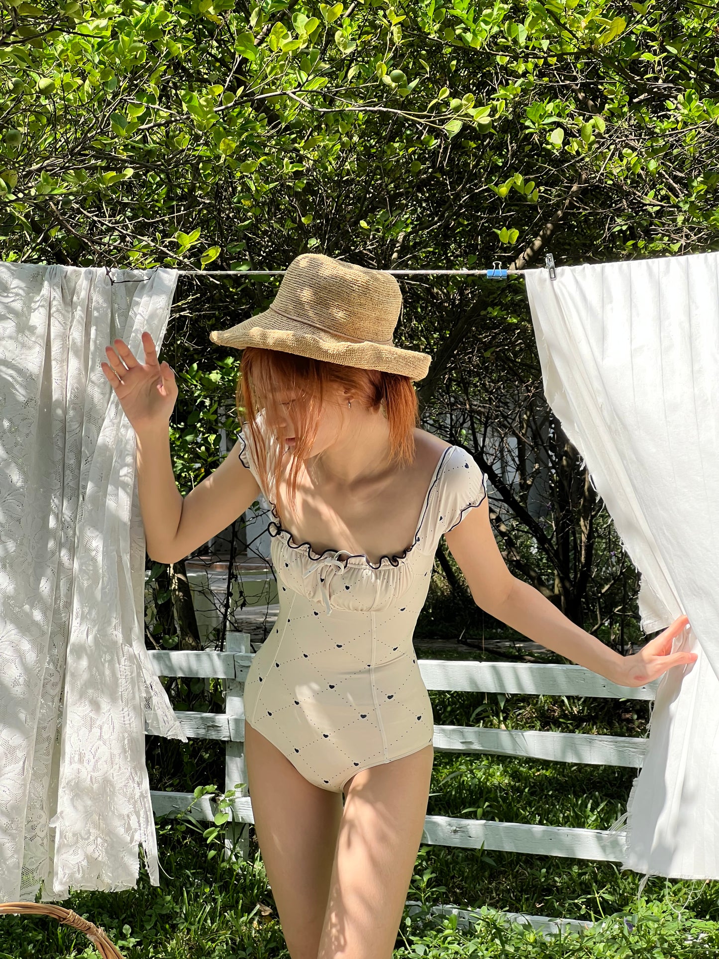 Lolita Ruffle one piece swimsuit (heart)