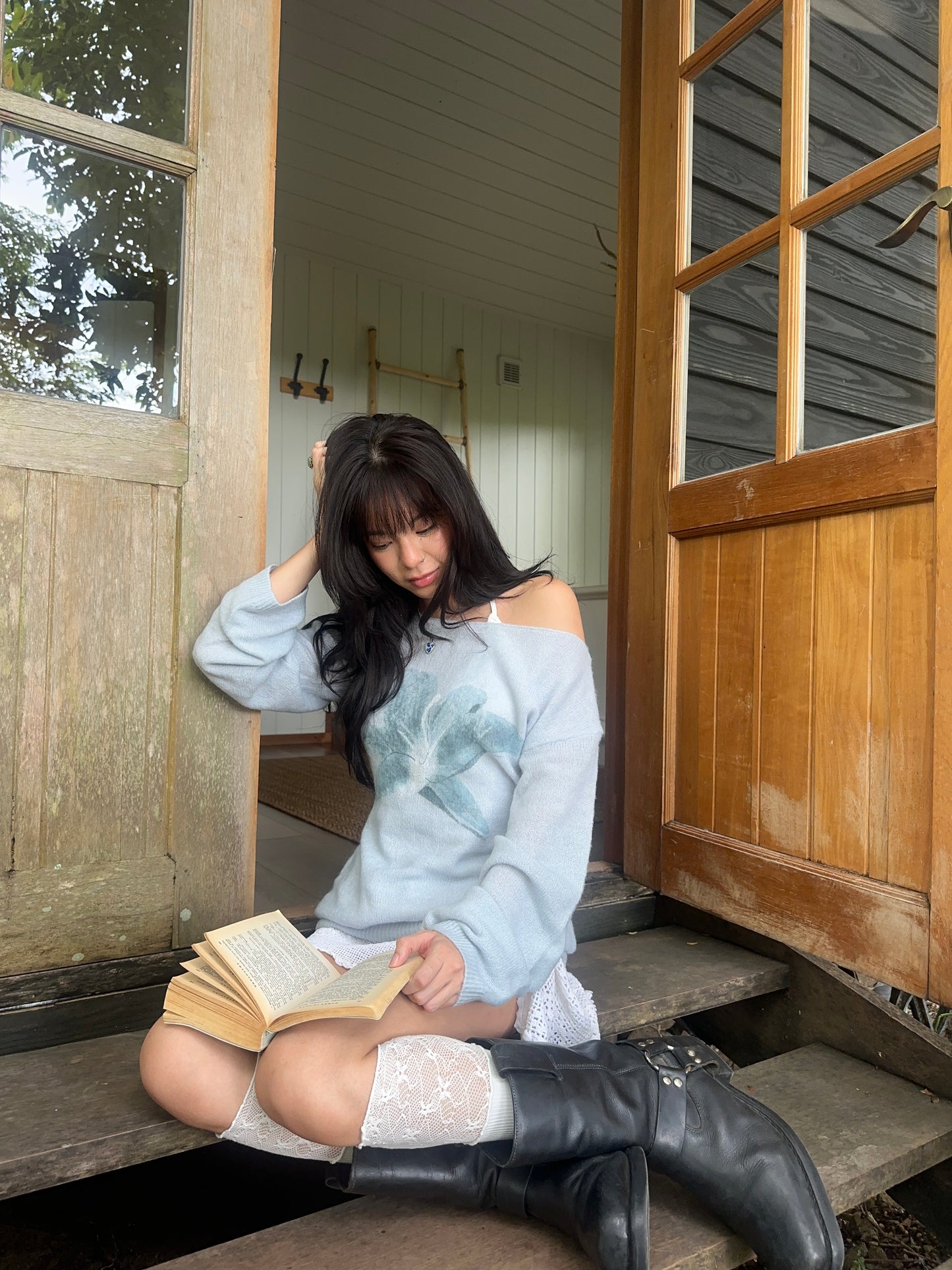 Lily Flower Knitted Sweater