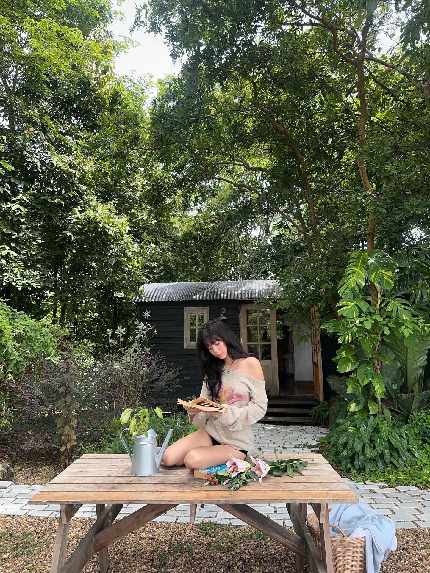 Lily Flower Knitted Sweater