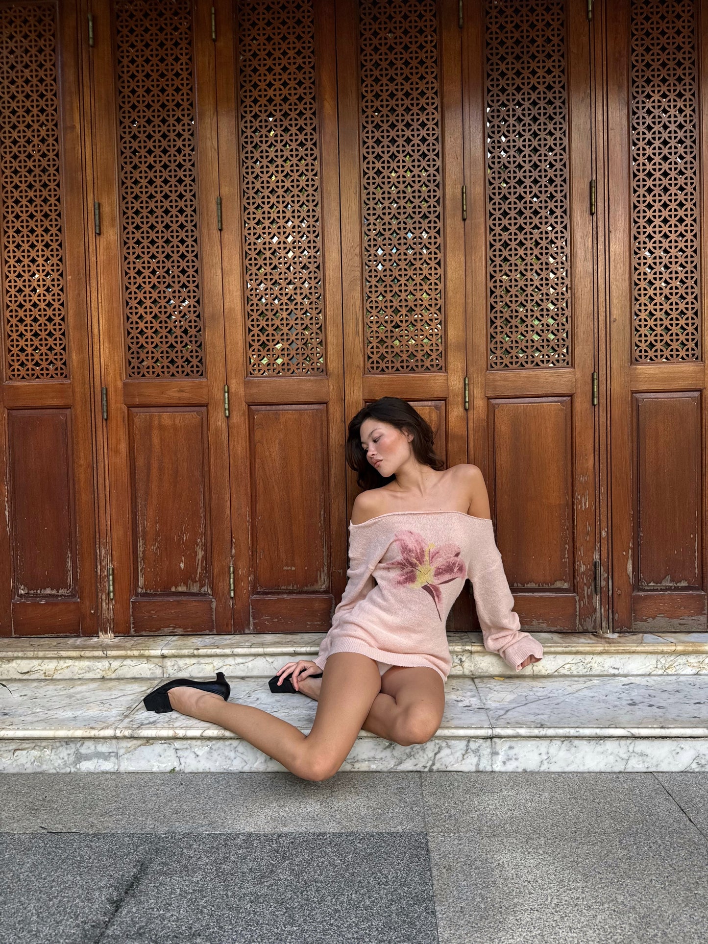 Lily Flower Knitted Sweater