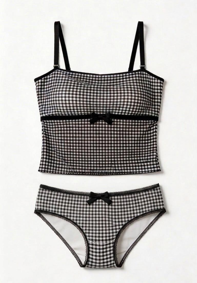 Betty two-piece swimsuit (mono check)