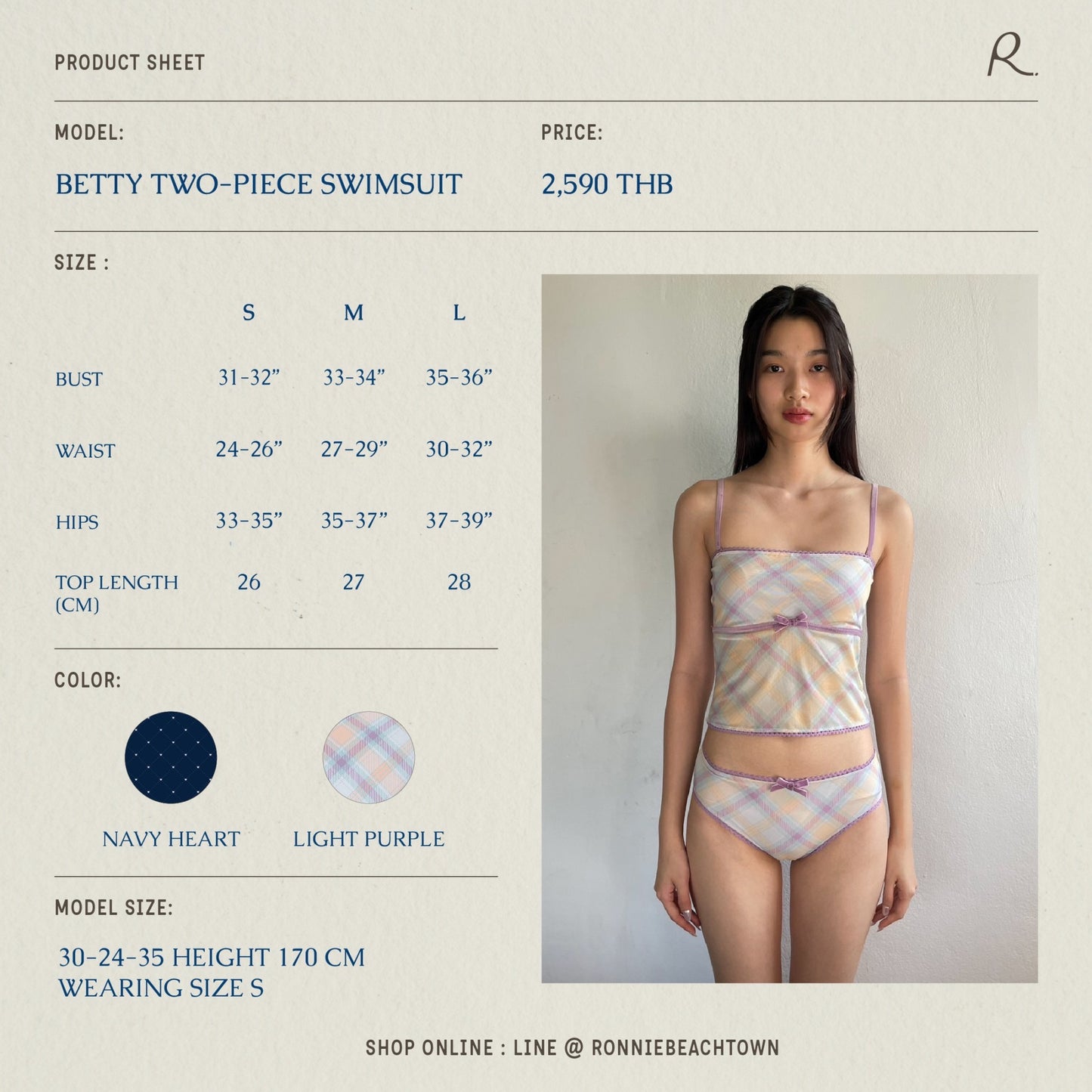 Betty two-piece swimsuit (purple)