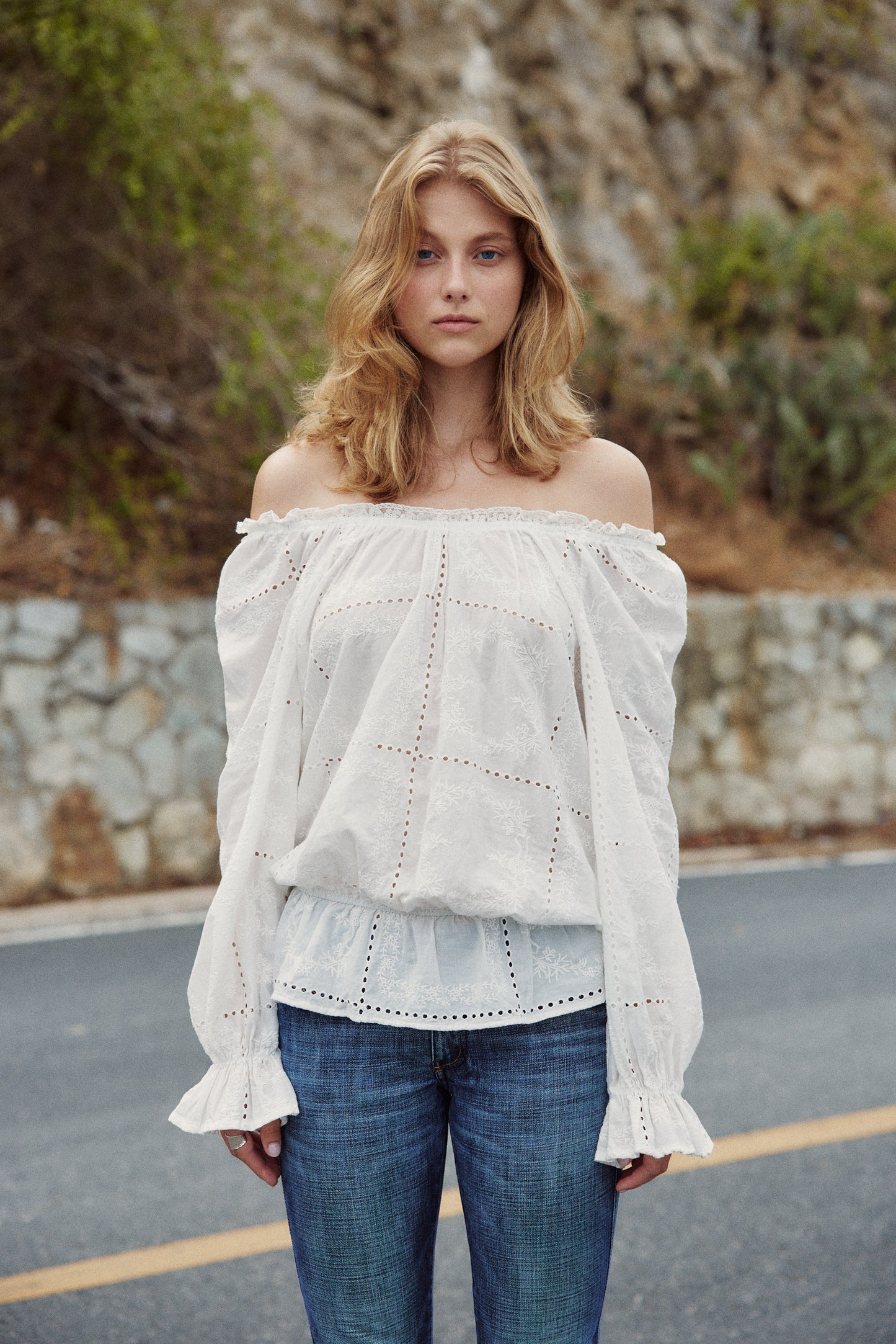Juliet Hobo Off-shoulder Blouse
