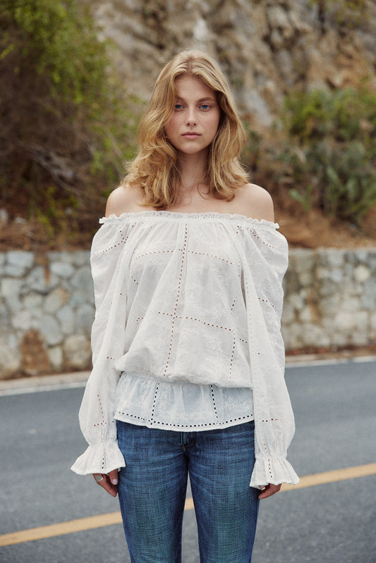 Juliet Hobo Off-shoulder Blouse