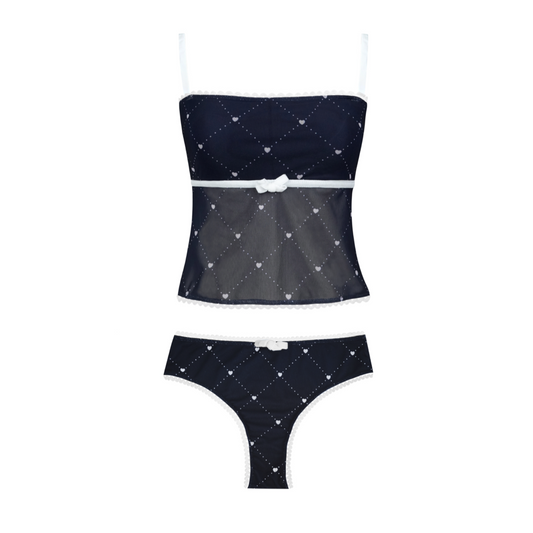 Betty two-piece swimsuit (navy heart)